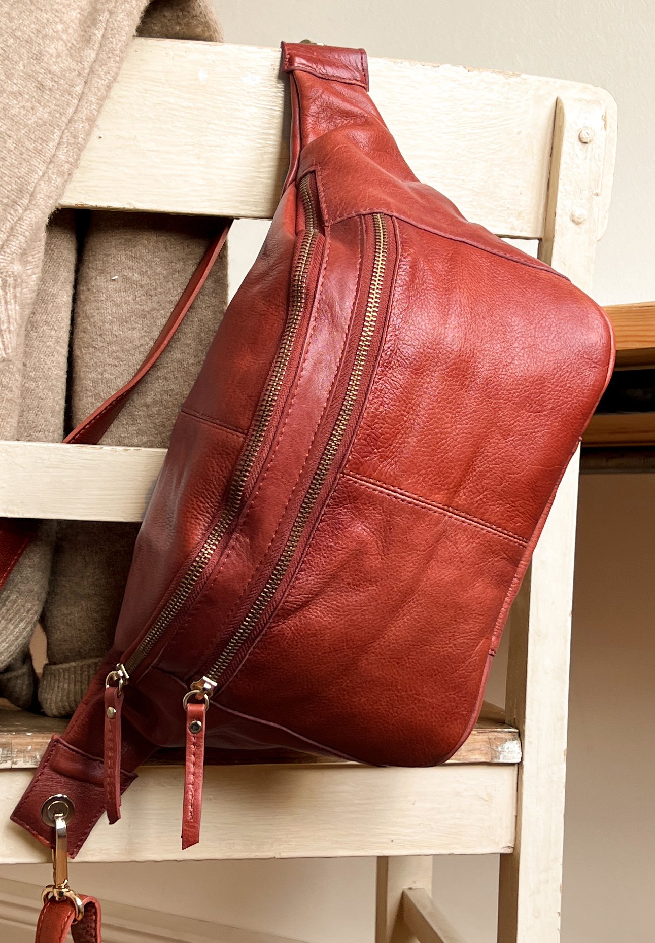 Sac Ventral Femme Sac Banane XXL Freya En Cuir De Buffle