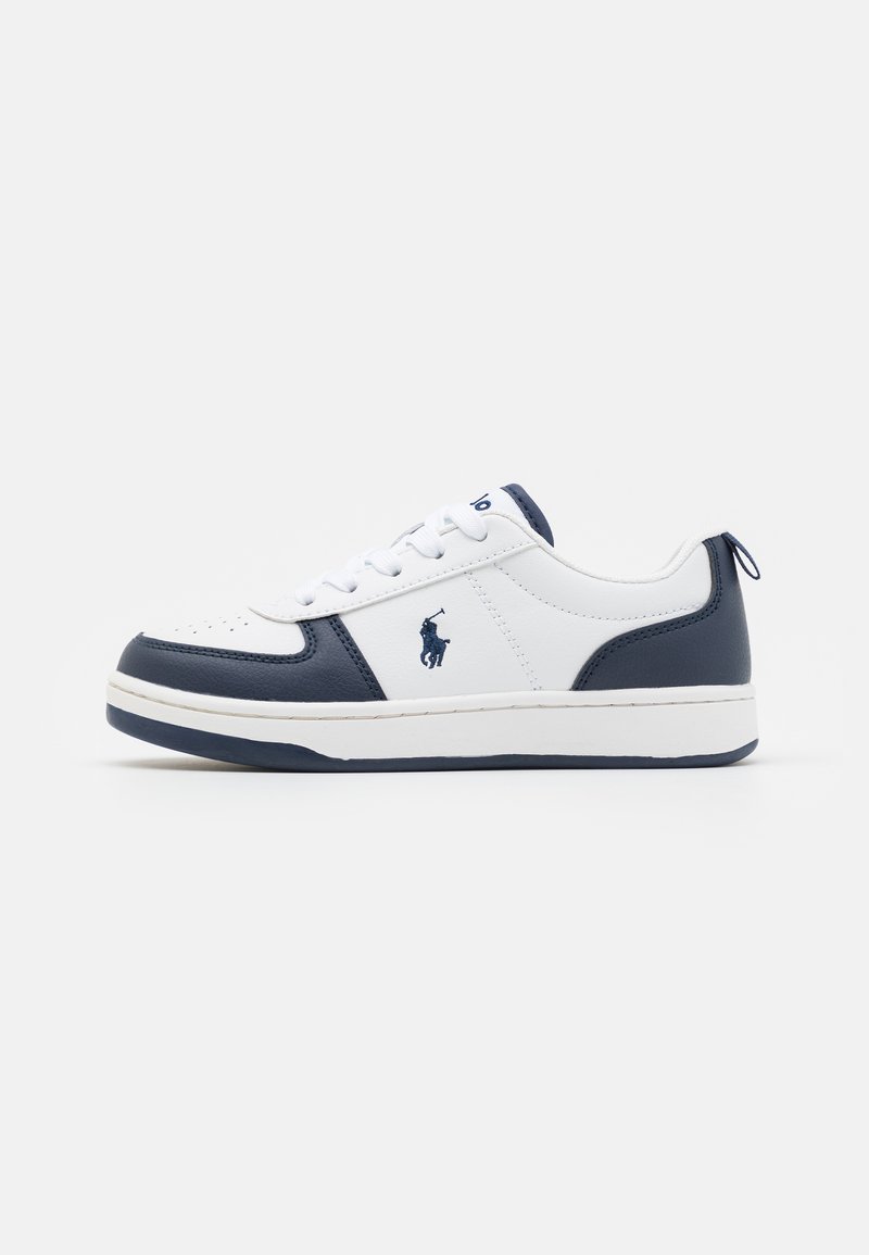 Polo Ralph Lauren - COURT II UNISEX - Matalavartiset tennarit - white tumbled/navy, Suurenna