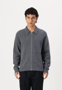Samsøe Samsøe SAISAKS ZIP CARDIGAN - Cardigan - dark grey