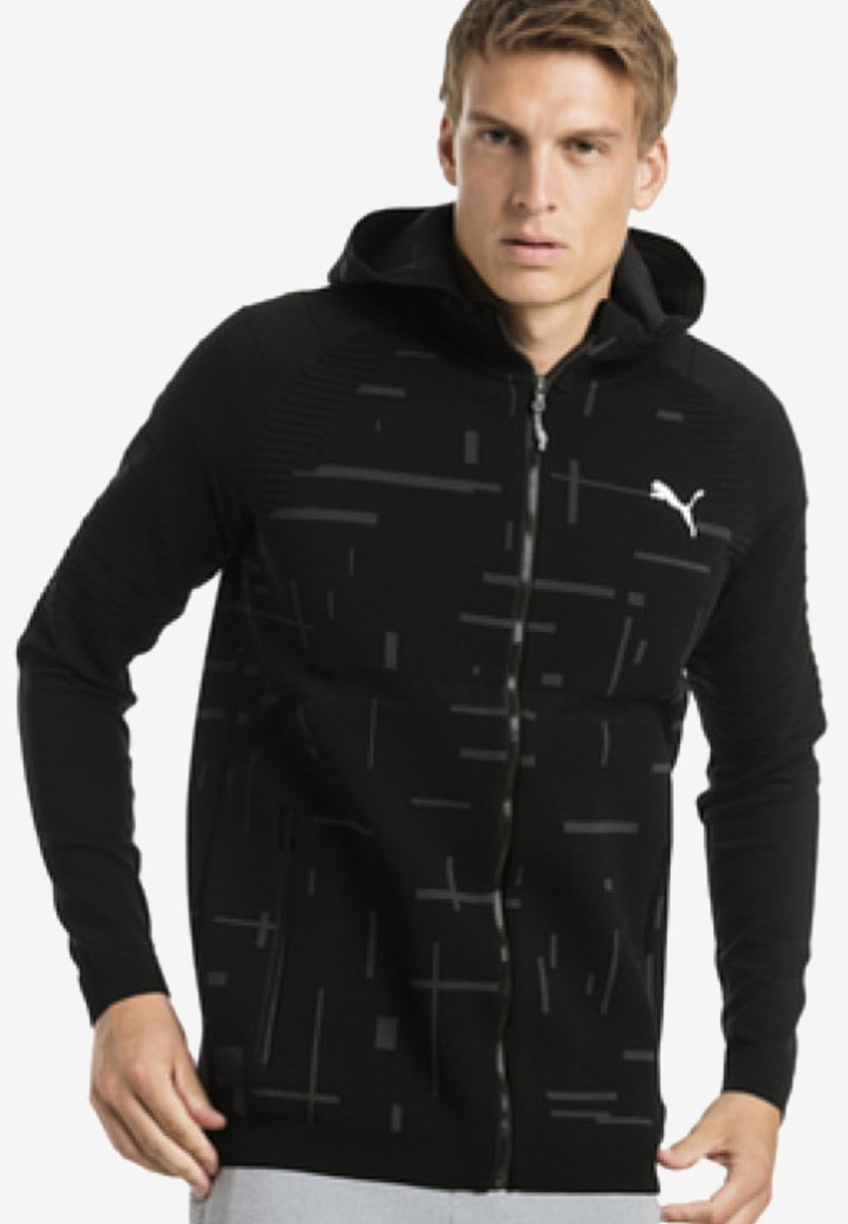 puma black hooded jacket