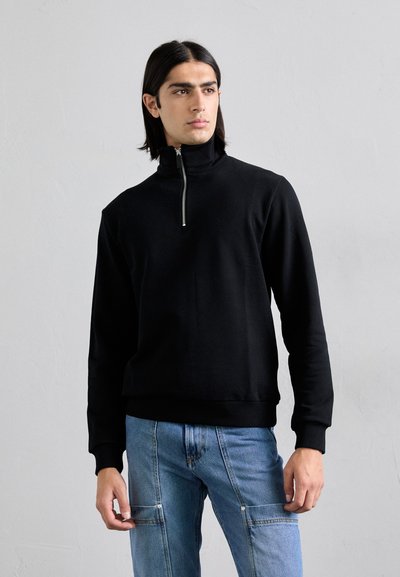 GCDS ESSENTIALS HALF ZIP - Sweatshirt - black