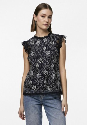 Pieces PCOLLINE O NECK - Top - navy blazer