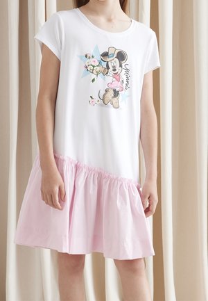 MINNIE DISNEY ABITO FREE TIME - Jerseyjurk - bianco/rosafairytale