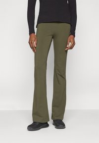 Champion ICONS HIGH WAIST FLARE LEGGINGS - Tamprės - dark green
