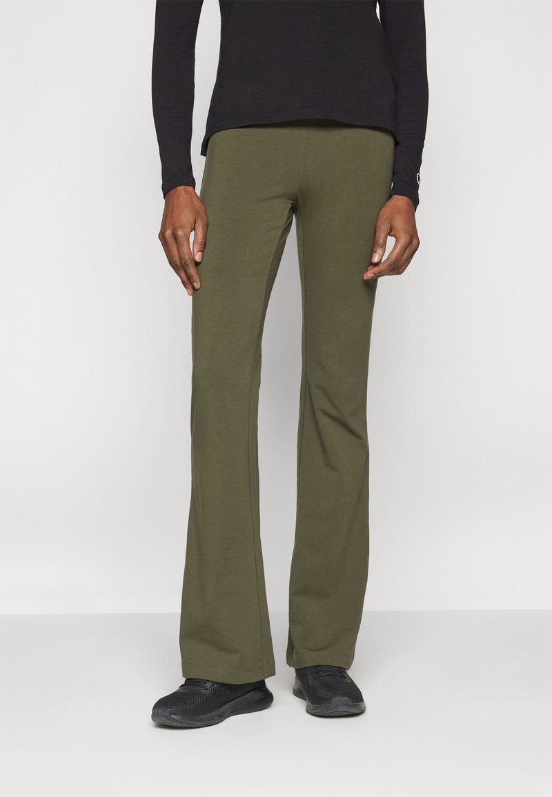 Champion ICONS HIGH WAIST FLARE LEGGINGS - Tamprės - dark green