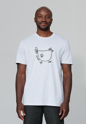 LE POULET - DAS HUHN - T-Shirt print - cool heather grey