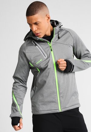 Veste softshell - grey melange/green gecko