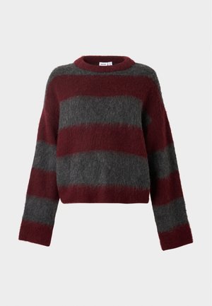 Noisy May, NMSOFF L/S O-NECK KNIT NOOS - Jersey de punto - fig/obsidian