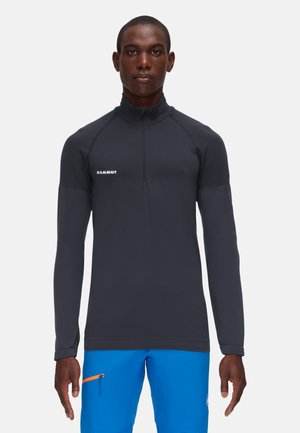 TRIFT HALF ZIP LONGSLEEVE MEN - Long sleeved top - black