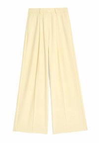 PLEATED FRONT WIDE LEG - Bukser - pale yellow