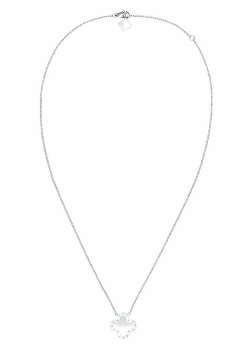 Lenoites FYRKLÖVER - Halskæder - silver coloured & mother of pearl white