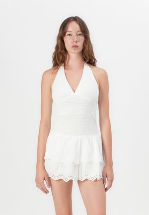 DOUBLE TIER SMOCKED HALTER SKORT DRESS PRETTY - Vapaa-ajan mekko - white