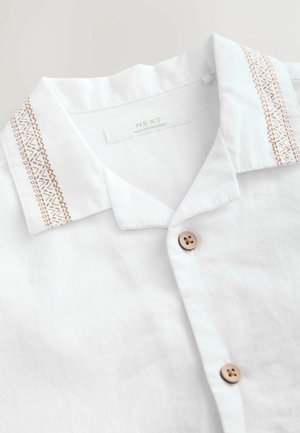 Next REGULAR FIT-SHORT SLEEVES REVERE COLLAR PALM PRINTED - Camisa - white palm tree