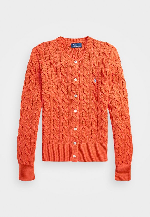 CABLE KNIT COTTON CREWNECK CARDIGAN - Cardigan - solar sky3