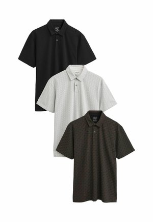 THREE PACK - Polo majica - white grey black print