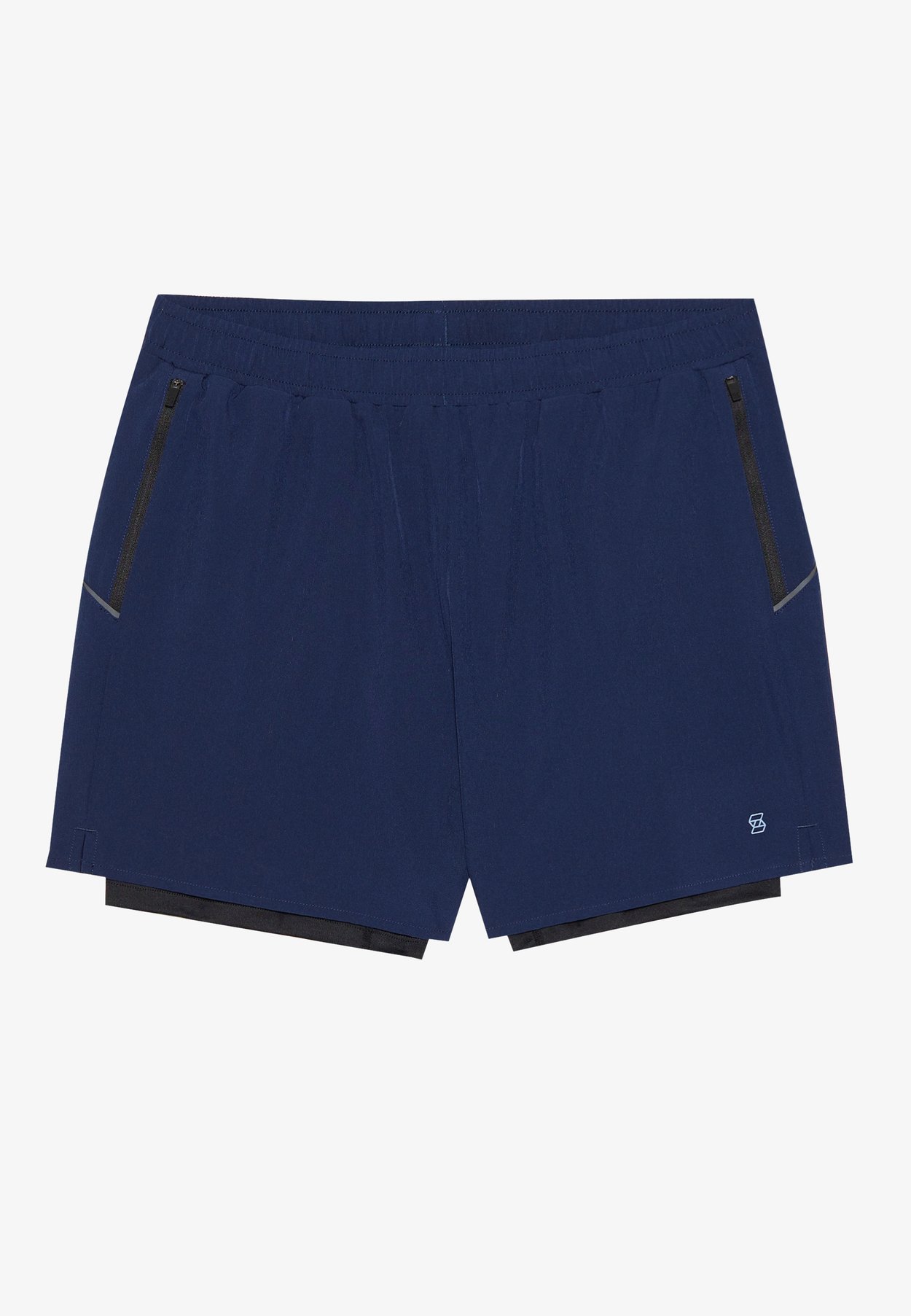 RUNNING SHORTS WITH CONTRAST DOUBLE-LAYER