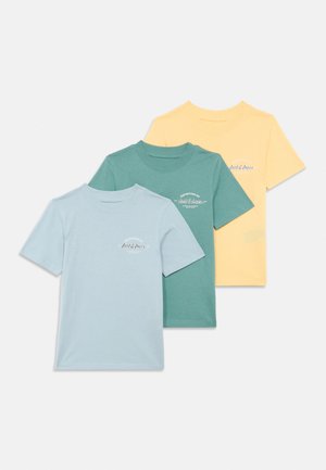 Jack & Jones Junior JJBRANDON TEE CREW NECK 3 PACK - Μπλουζάκι με στάμπα - celestial blue/mineral blue/sunligh