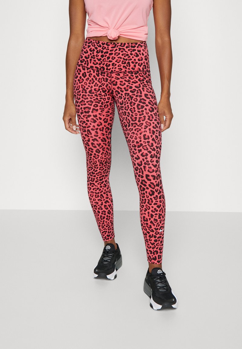 Nike Performance W NK ONE DF AOP HR TGT Leggings coral chalk/white