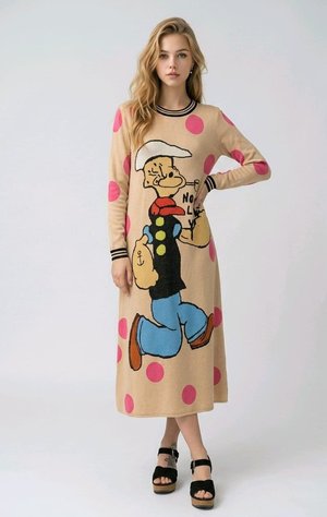 Outfitters Nation, VESTIDO LARGO FANTASÍA BRILLO MANGA 7/8 - Vestido informal - beige