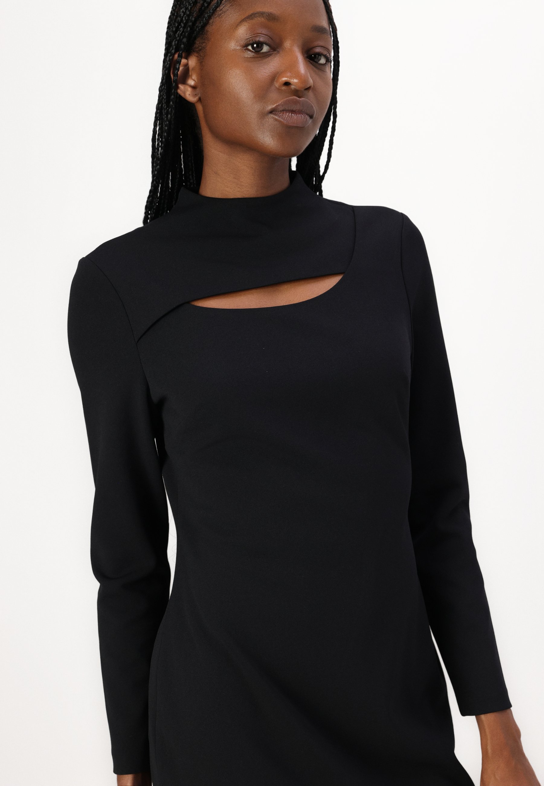 knee length dresses for ladies Calvin Klein Collection Wool A Line Dress Black