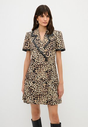 Shirt dress - leopard brown