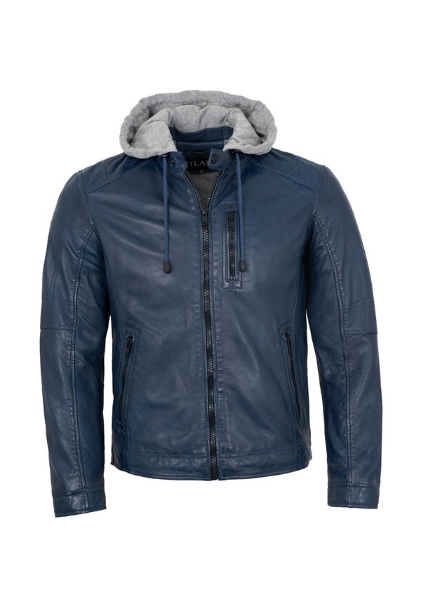 HARLAND - Lederjacke - blau