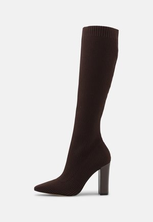 Laarzen met hoge hak - dark brown