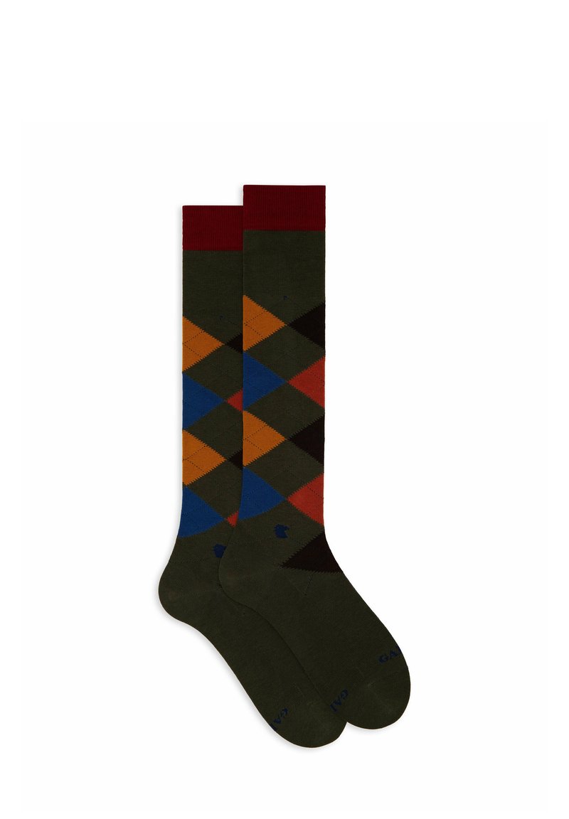 Gallo WITH INLAY MOTIF - Knee high socks - militare/green - Zalando