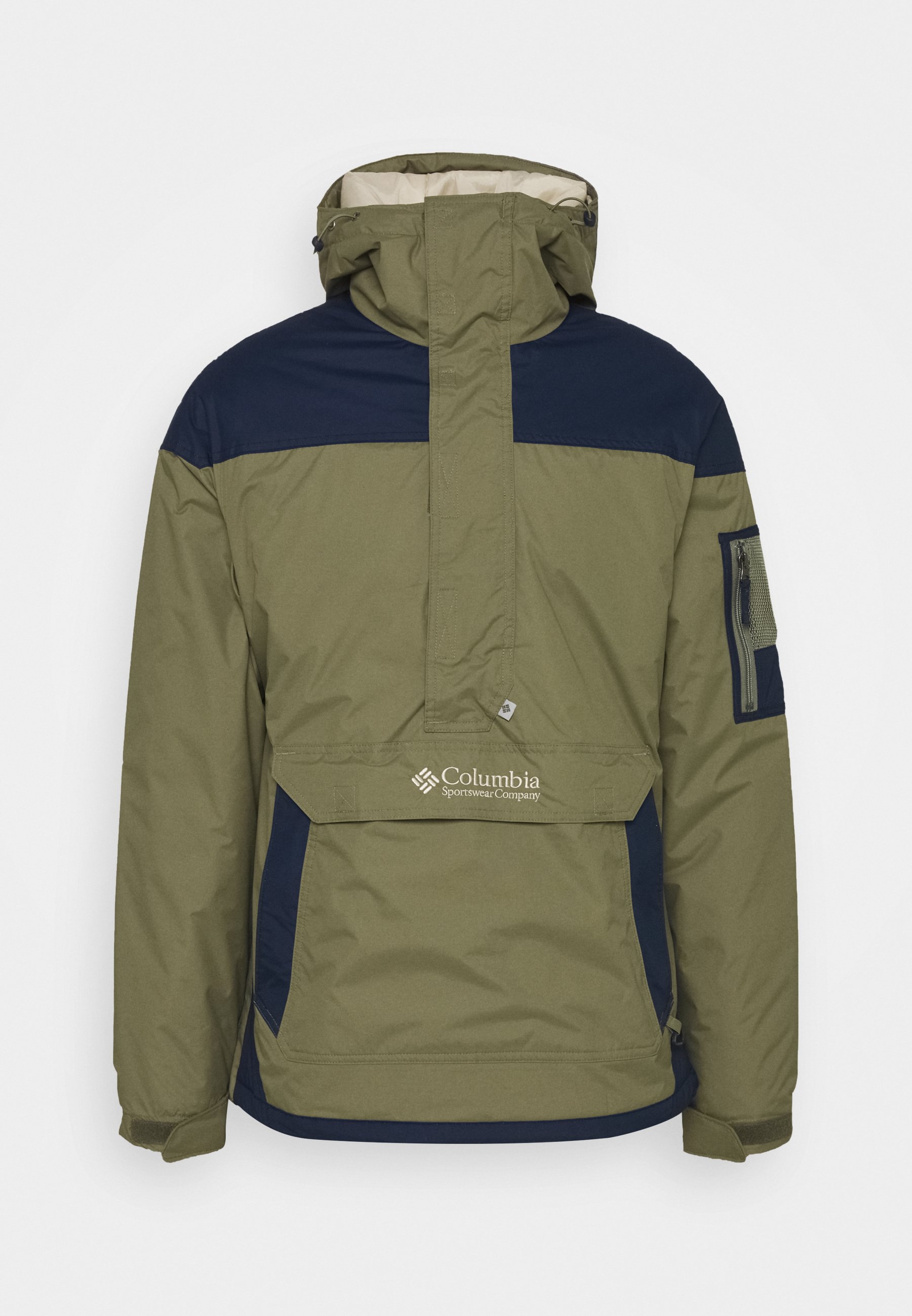columbia khaki challenger pullover jacket