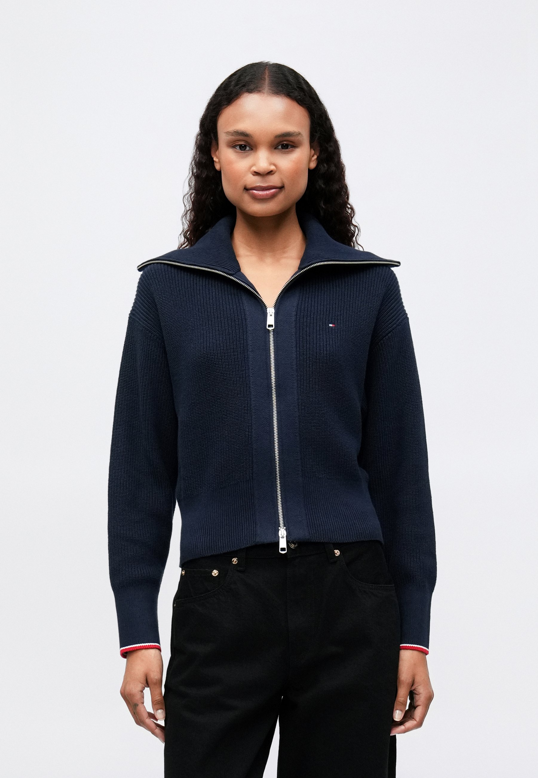 極美品 TIMEWORN CLOTHING SWEAT CARDIGAN 36 Tommy Hilfiger FULL ZIP CARDIGAN - Cardigan - dark night navy