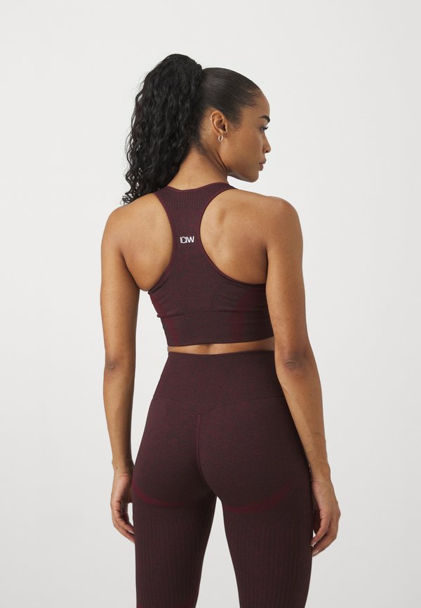 SOFT SEAMLESS SPORTS BRA - Medium support sports bra - burgundy melange4