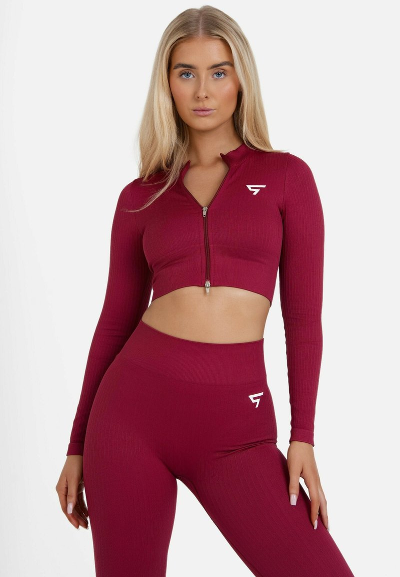SQUATPROOF LONG SLEEVE NO SURRENDER SEAMLESS - Sweater met rits - wine