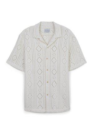 Calliope BOWLING TRAFORATA - Shirt - bianco lana