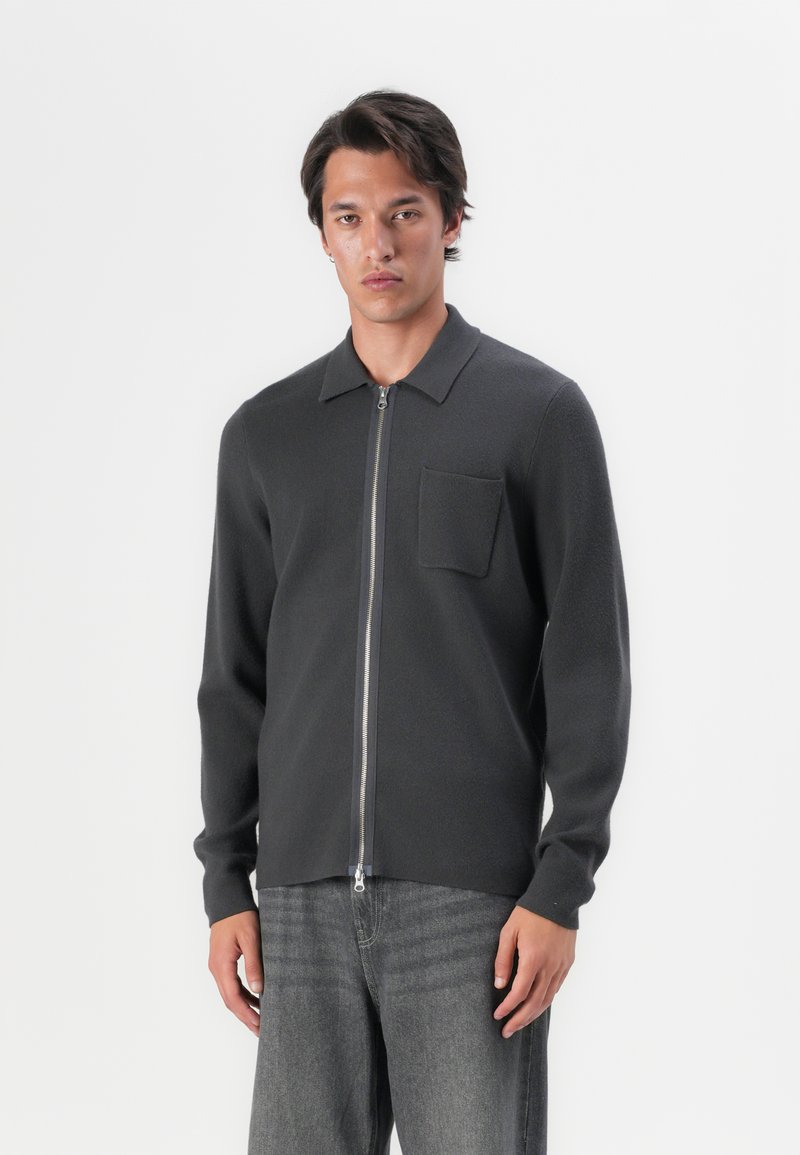 Samsøe Samsøe GUNA ZIP - Cardigan - black oyster