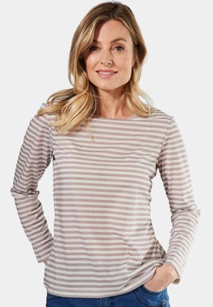 RINGEL MIT U-BOOT-AUSSCHNITT - Langarmshirt - taupe   cream white   striped