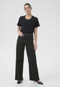 Kaffe WIDE - Kalhoty - black oyster