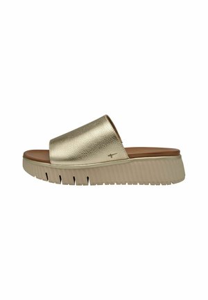Heeled mules - lt gold