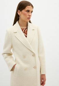 adL GLITTERED DOUBLE BREASTED LONG - Mantel - beige