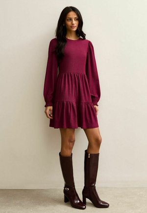 CRINKLED - Jurk - burgundy
