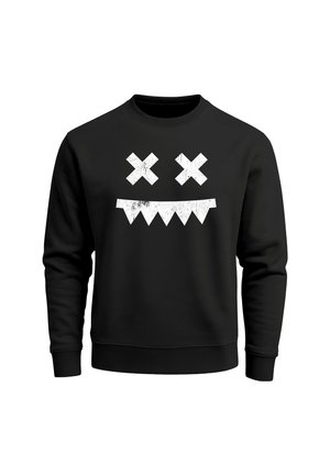 FRONTPRINT GRUNGE FACE SMILE  - Sweatshirt - schwarz