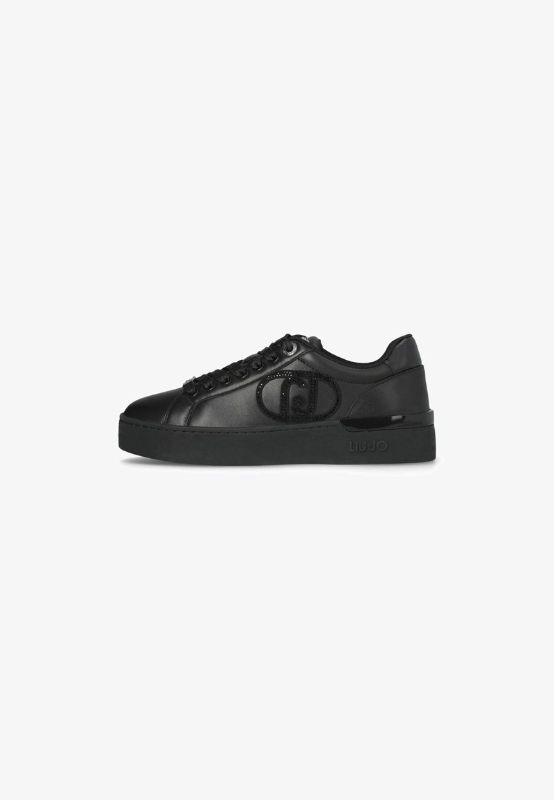 LIU JO WITH BEJEWELLED LOGO - Sneakers basse - black