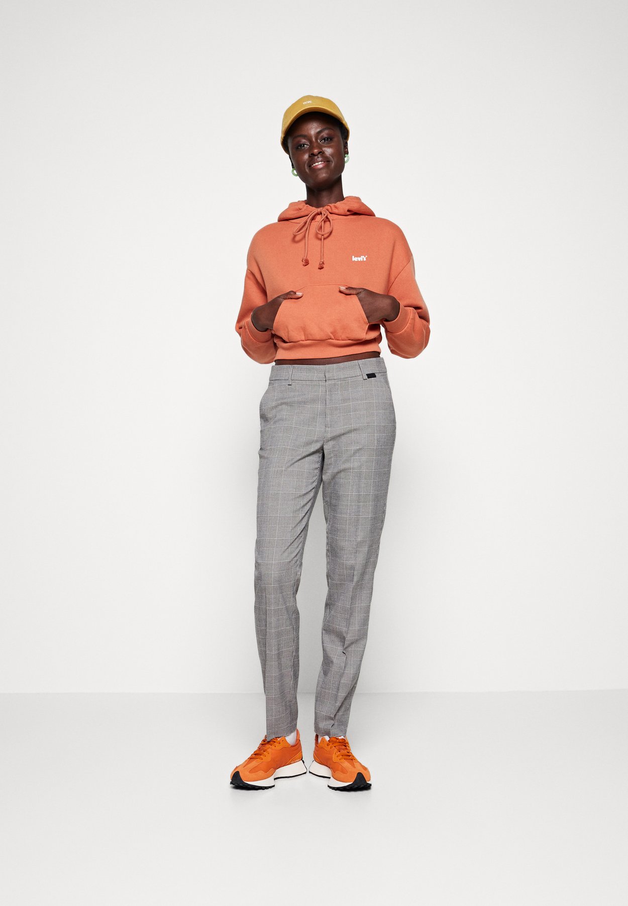 ONLCLEONE CHECK CIGARETTE PANT