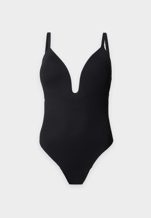 Spanx, SUIT YOUR FANCY PLUNGE LOW BACK THONG BODYSUIT - Shapewear - very black