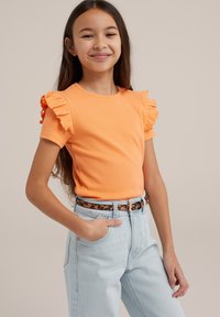 WE Fashion Marškinėliai su spaudiniu - orange