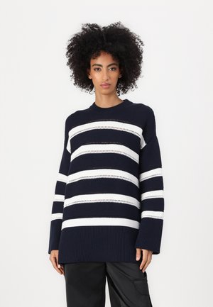 STRIPED TEXTURED - Striktrøje - evening blue