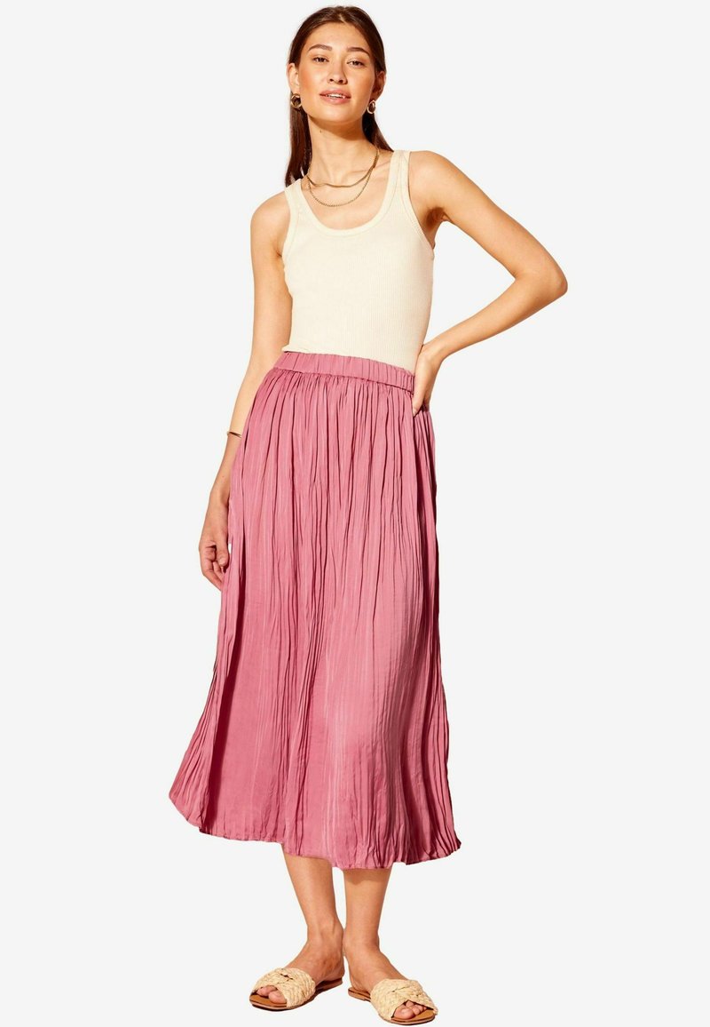 Friends Like These SOFT CRINKLE MIDI - REGULAR FIT - A-lijn rok - rose pink