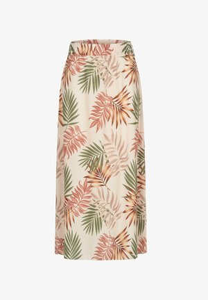 Cloud 5ive LONGFORM MIT ALLOVER BLÄTTER PRINT - Maksi sijonas - white