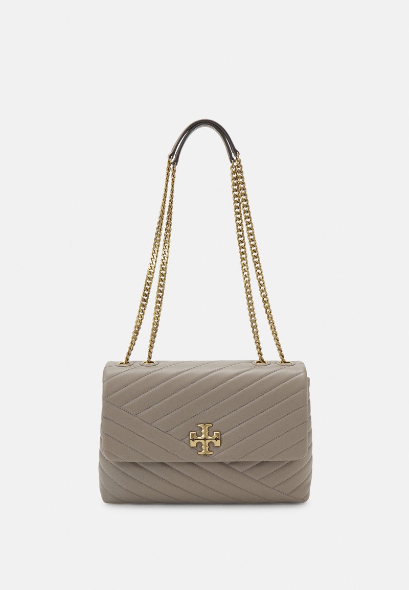 Tory Burch KIRA CHEVRON CONVERTIBLE SHOULDER - Taška s příčným popruhem - gray heron