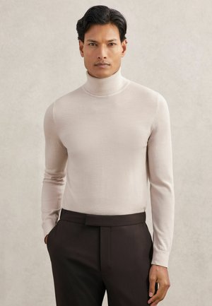 REGULAR FIT - CAINE MERINO ROLL-NECK - Pulover - beige