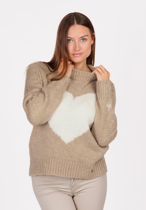 Strickpullover - dark beige mel.